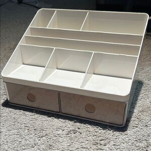 White Multi-Compartment Organizer with Drawers